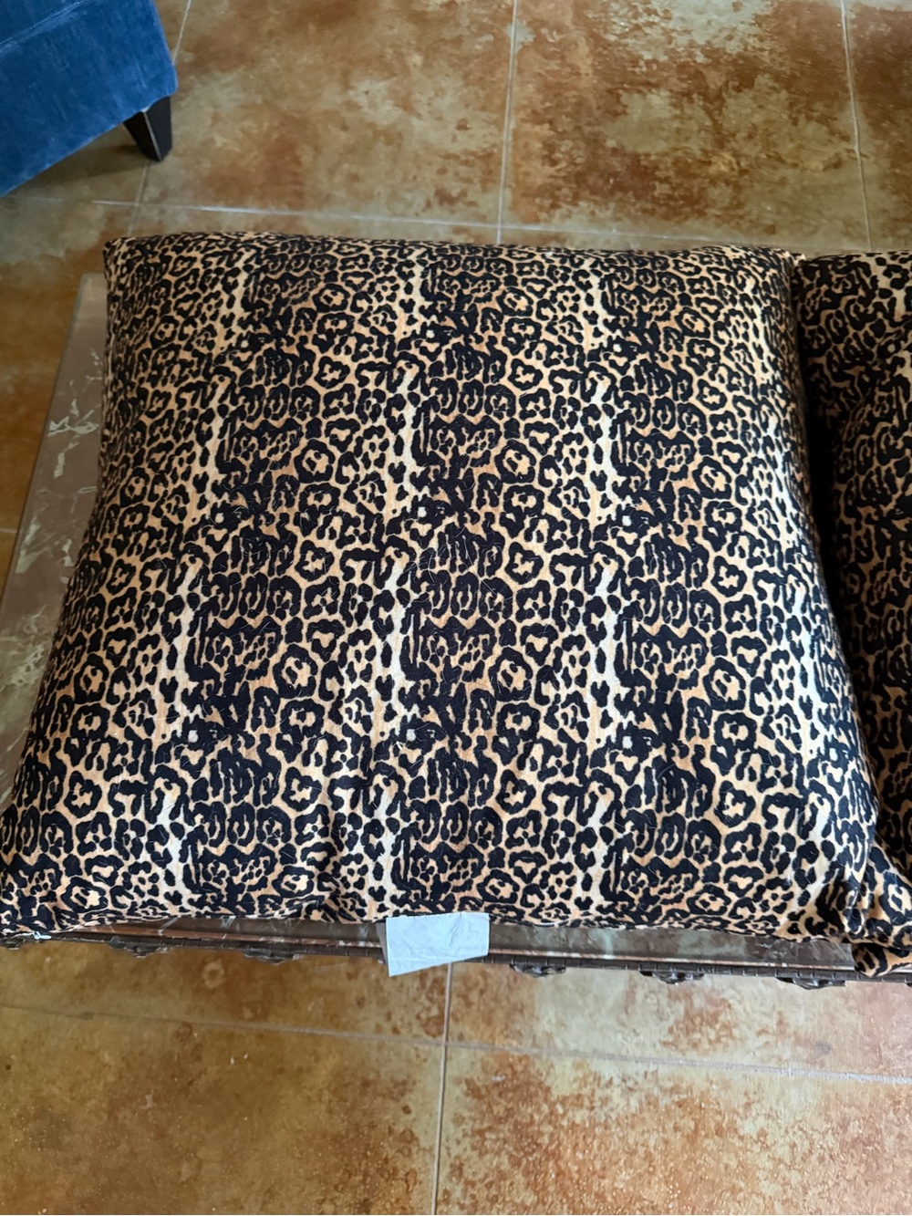 Leopard Print Decorative Pillows - Black and Tan
